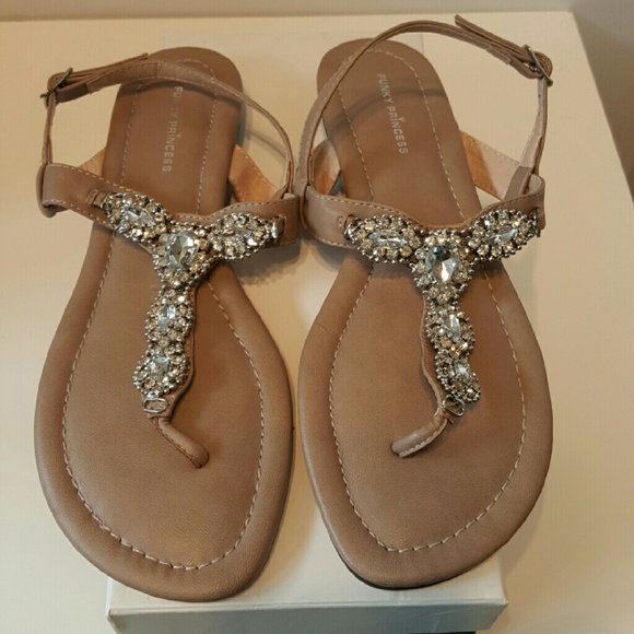 Blush pink jeweled sandals 8.5
