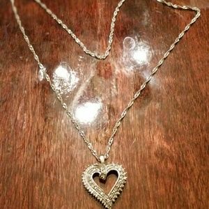 10k chain necklace.925 heart pendant