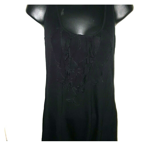 Black ruffled tank top