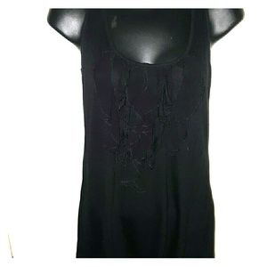 Black ruffled tank top