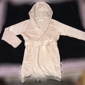 UGG Miranda spa soft warm fleece hooded robe beige