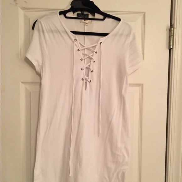 White lace front dress