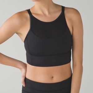 Lululemon rare black clip in long line bra crop