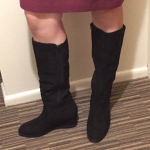 Fun Black Wedge Boots