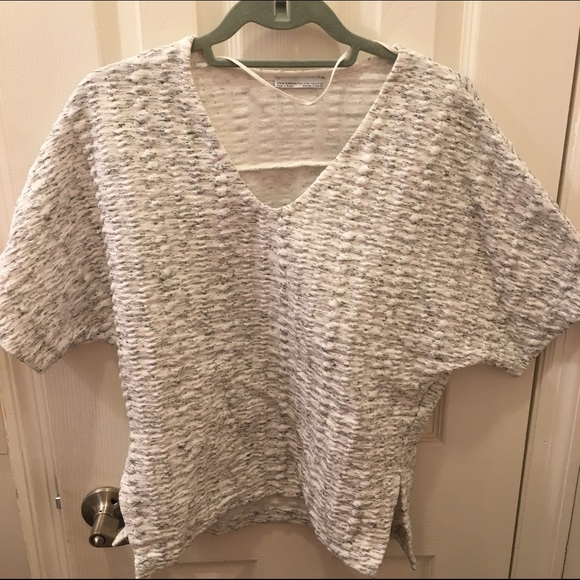 Zara Casual gray and white top