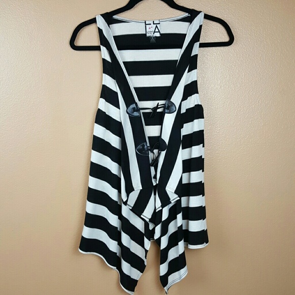 Living Doll Sweaters - Living Doll🌟Black & White Stripe Cardigan Small