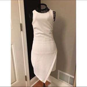 White Asymmetrical Bodycon Dress