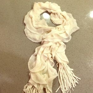 White knit scarf
