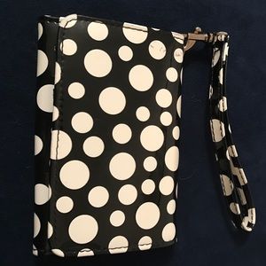 Super cute black & white polka dot wallet