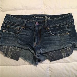 American eagle dark jean shorts