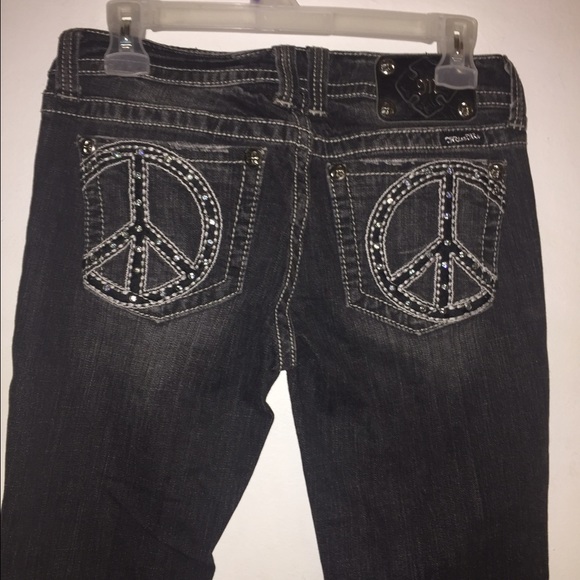 miss me peace sign jeans