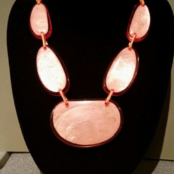 Pink or Coral Bib Necklace