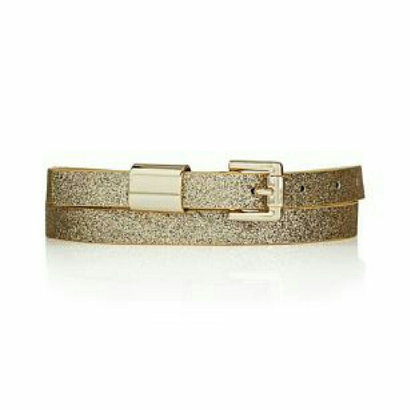 NWOT The Limited Skinny Gold Glitter Belt