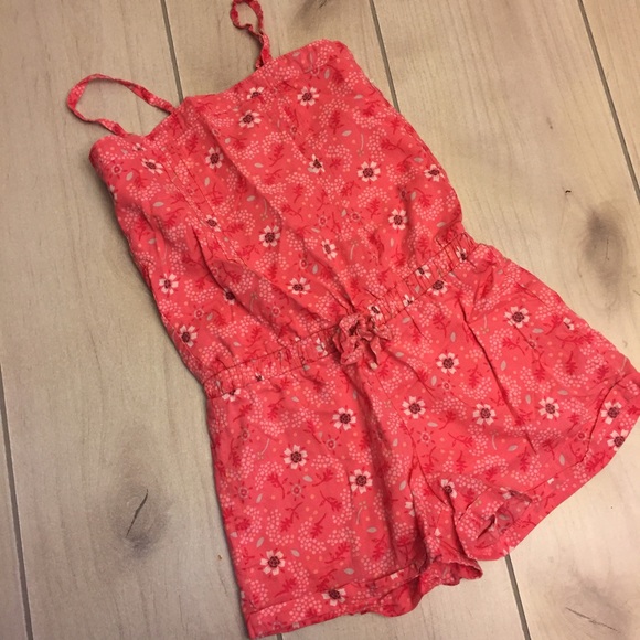 Girls coral romper