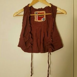 Free people reddish brownish vest/crop top