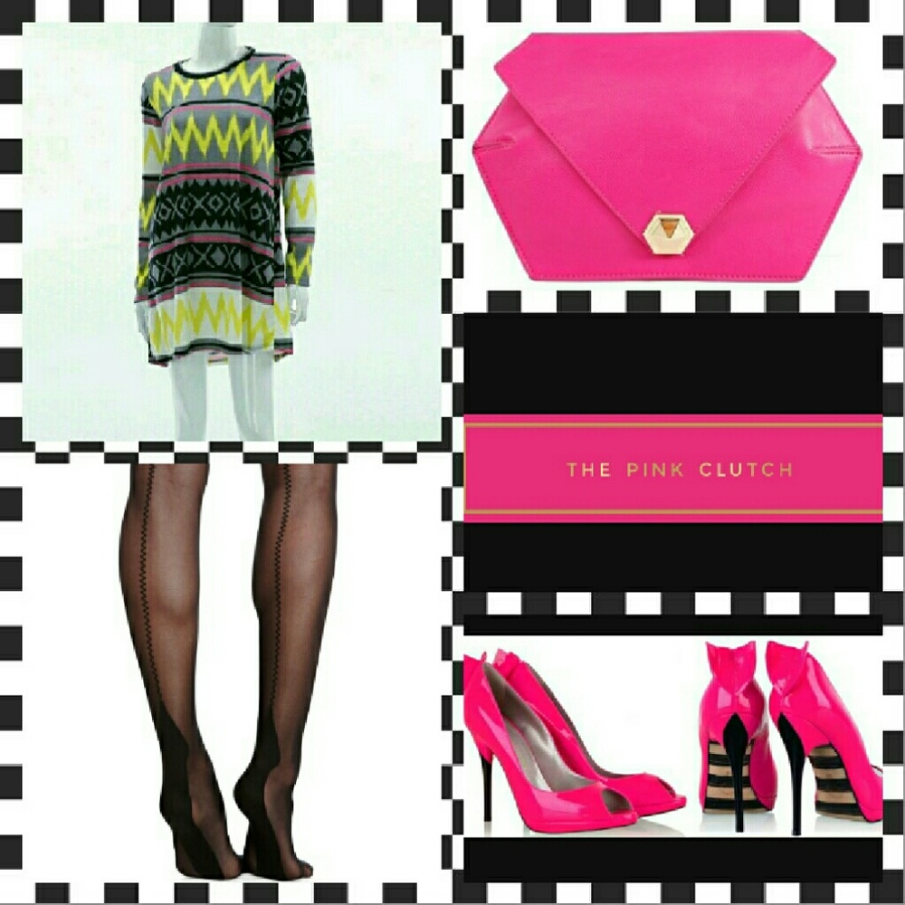 ***SOLD***CHEVRON MIXED PRINT KNIT DRESS!!