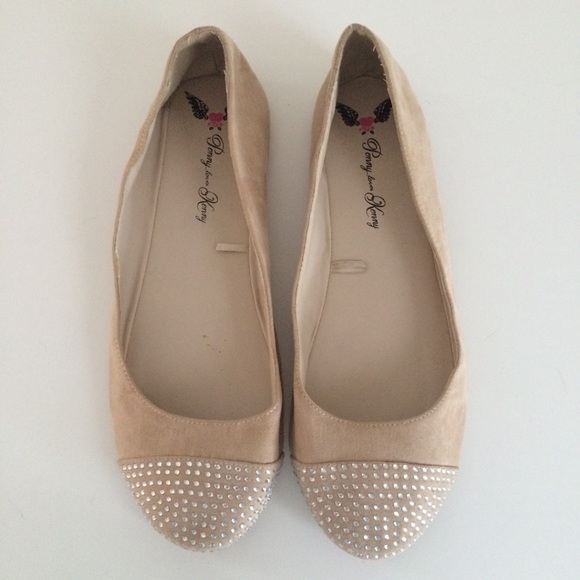 Nude Sparkly Flats