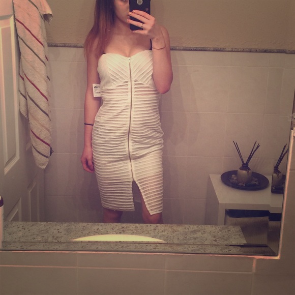 NWT white strapless dress