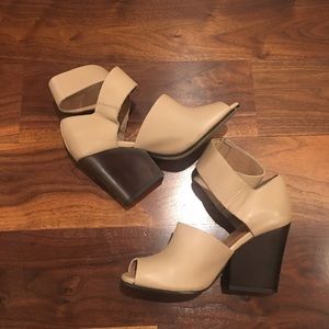 💗Topshop Blush Wedge Wrap Ankle Heels 💗