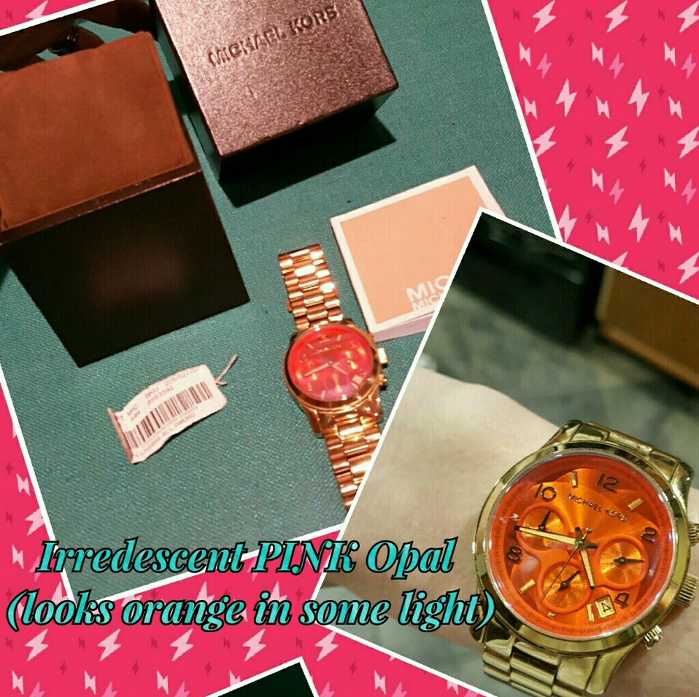 Michael Kors Pink Irredescent Runway watch