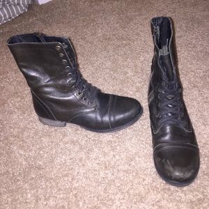 Steve Madden Black Troopa Combat Boots