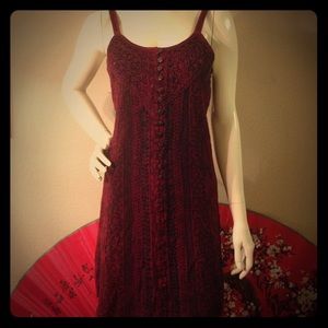 Embroidered, mid length dress