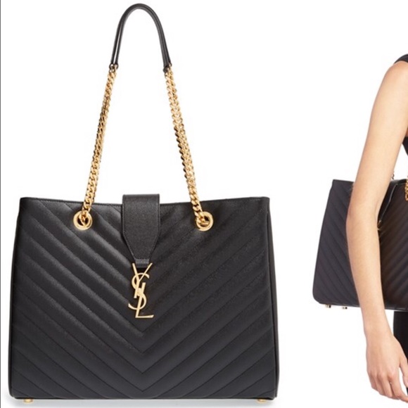 Saint Laurent Monogram Grained Leather Shopper!