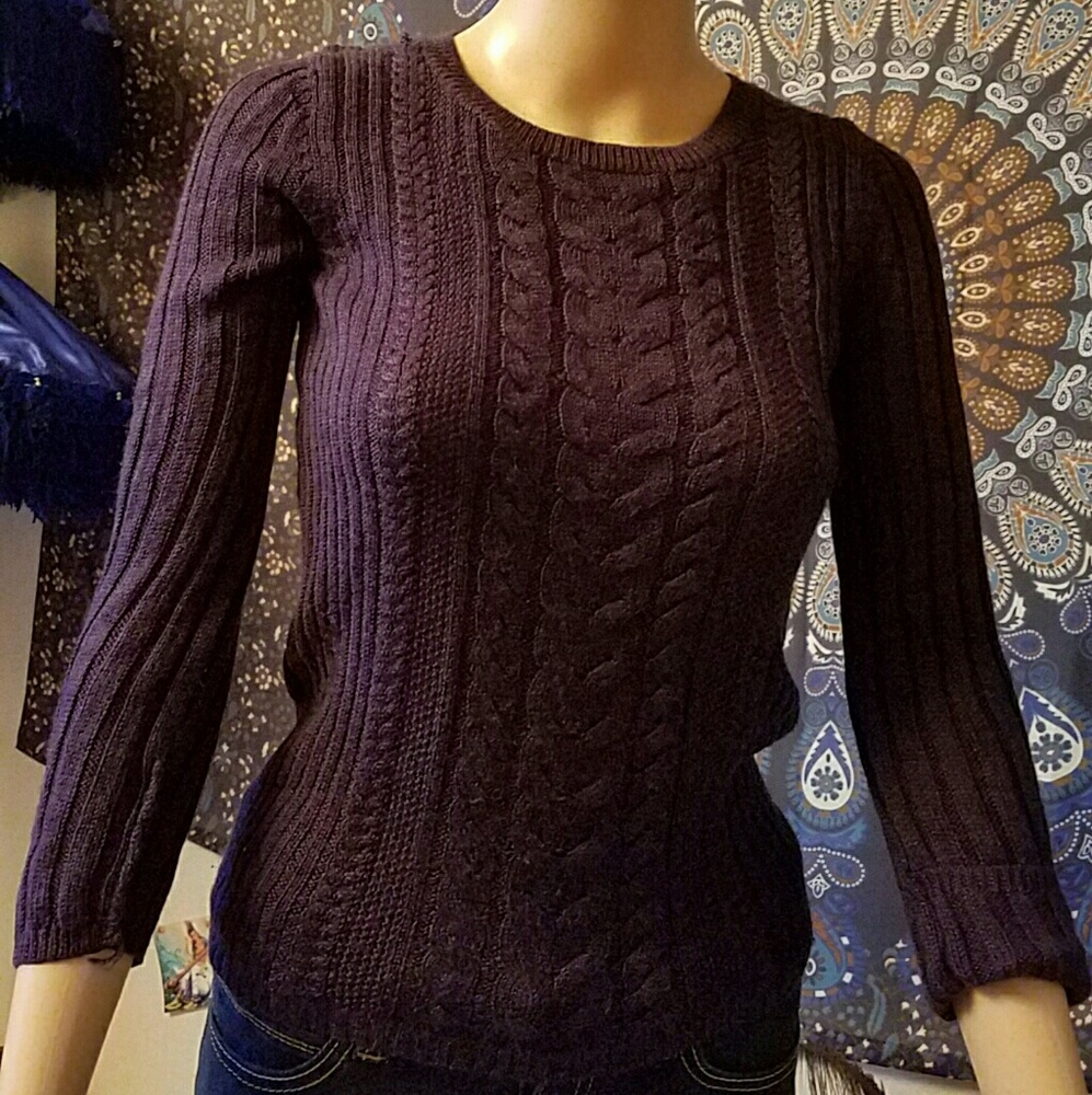 ❣Price Drop❣Purple Acrylic/Wool Mid-sleeved Blouse