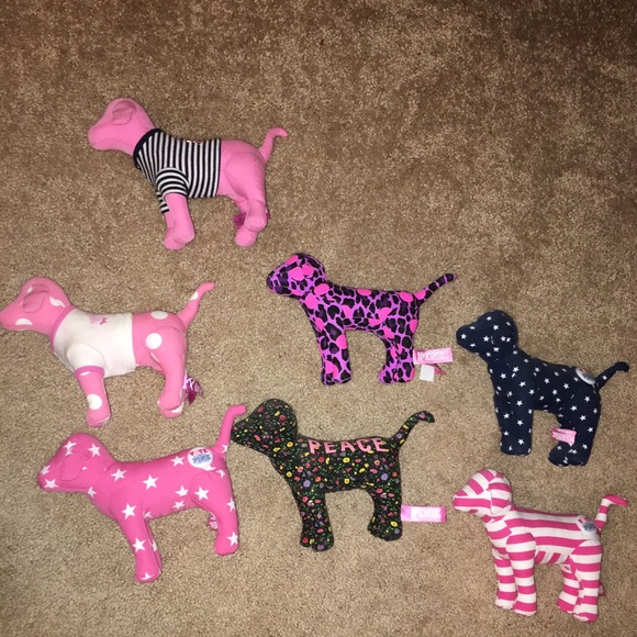 Bundle of 7 Victoria's Secret LOVE PINK dogs