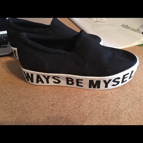 Platform slip on canvas sneakers