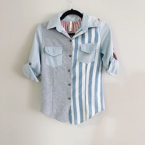 Flag Chambray Button Down