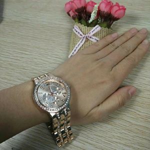Alloy Geneva crystal quartz watche HD