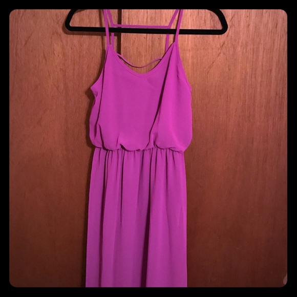 Fuchsia maxi dress.