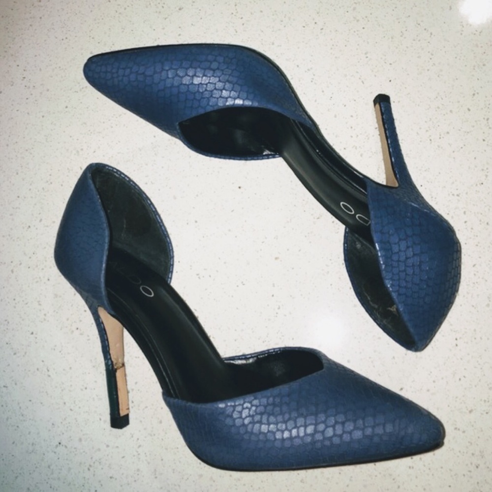 Blue Alligator Aldo Heels