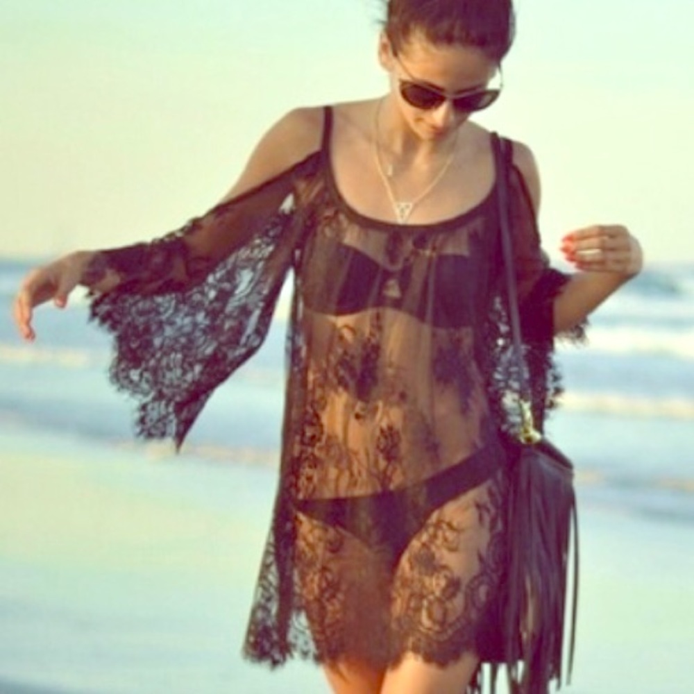 BNWT Sexy lace swim cover up