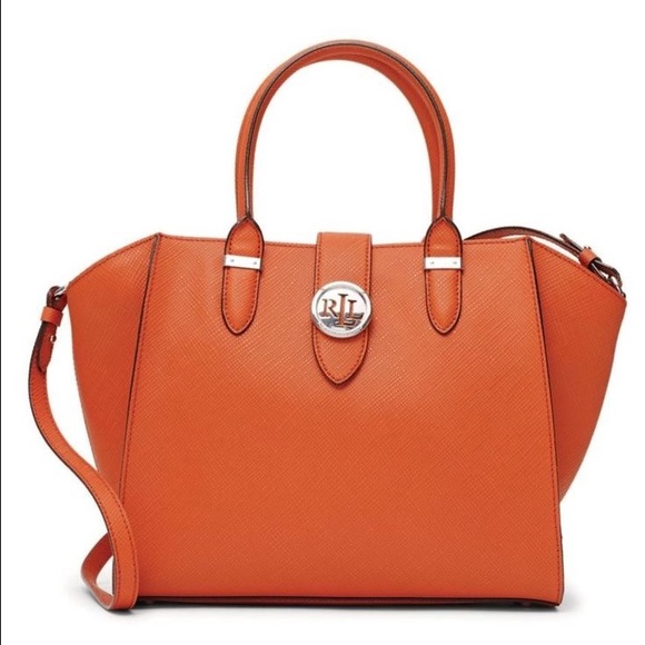 Ralph Lauren Orange Leather Tote - Picture 1 of 4