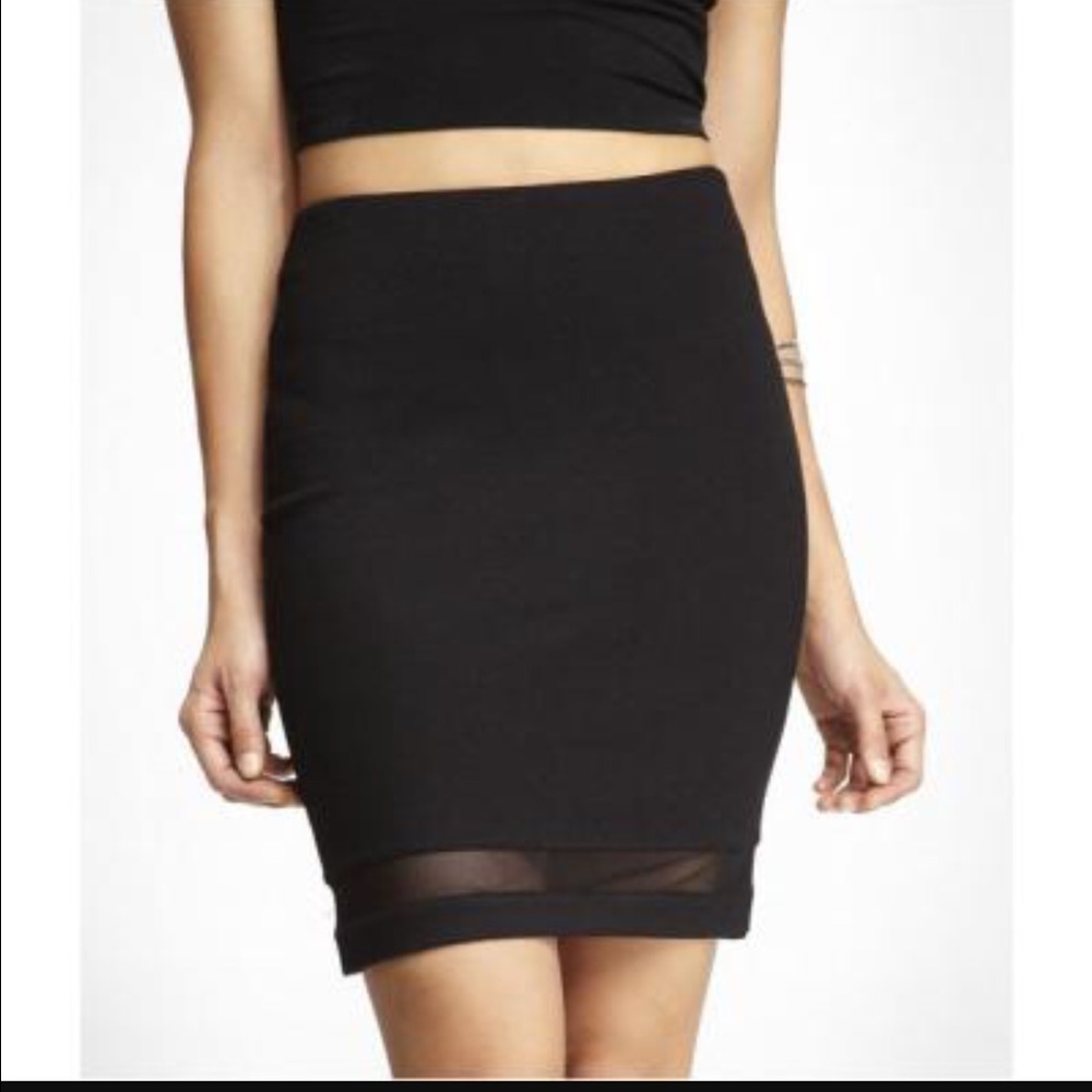Express pencil skirt with mesh detail