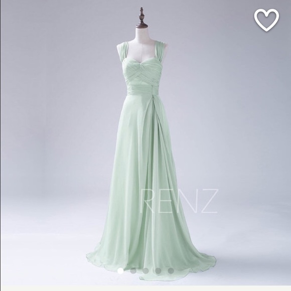 Renz Rags Dusty Shale Chiffon Gown