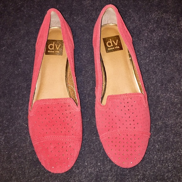 Dolce Vita Red Perforated Flat