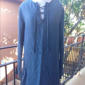 Anthropologie Cloth and Stone Chambray dress sz S