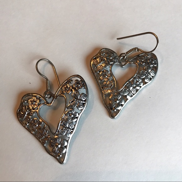 Beautiful silver heart earrings