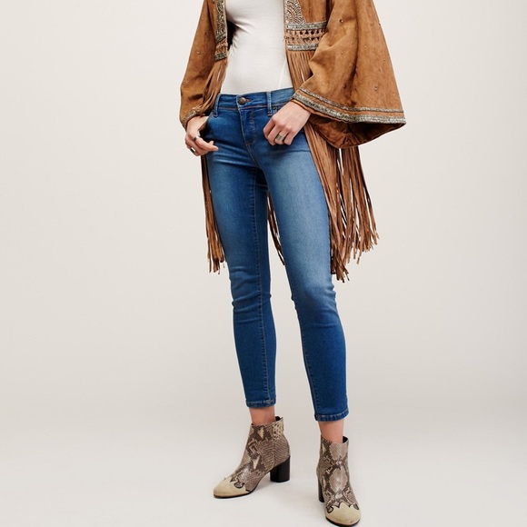 Free People High Waisted Cropped Skinny Size 26