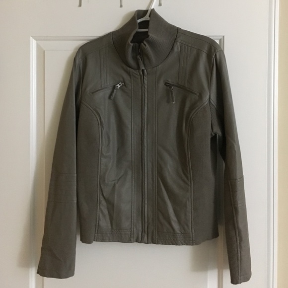 Gray Revue Faux Leather Jacket