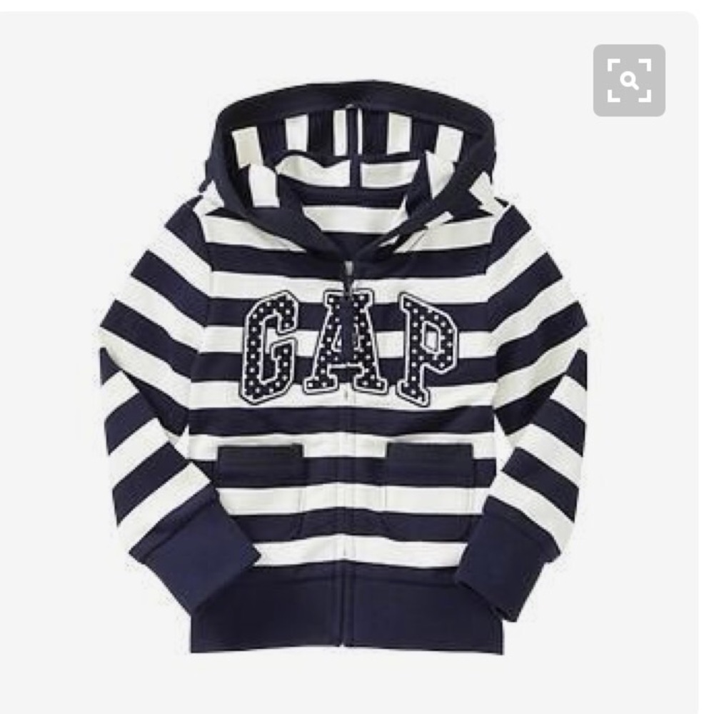 🔴SOLD🔴New GAP Blue and White Striped Hoodie - Picture 1 of 4
