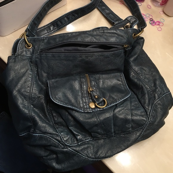 Distressed blue handbag - Picture 1 of 4