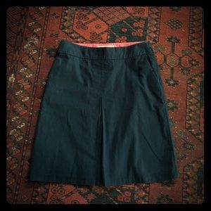 Navy cotton Boden skirt with front kick pleat