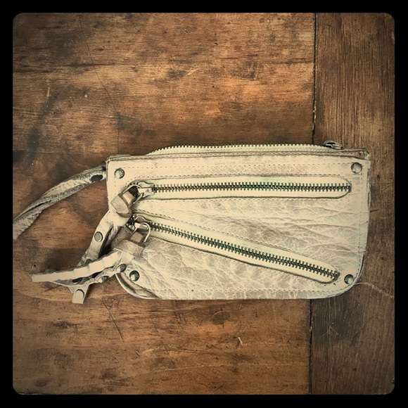 Free People Distressed Faux Zip Full Size Wallet