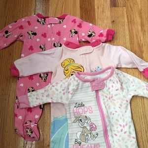 3pc bundle Disney footie pajamas