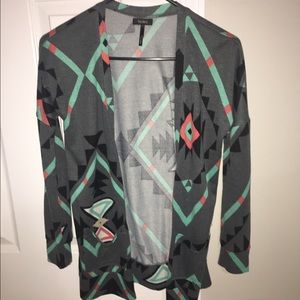 Aztec print cardigan