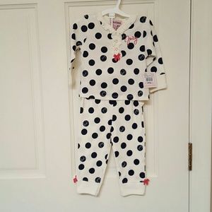Baby Juicy Couture cream outfit black polka dots